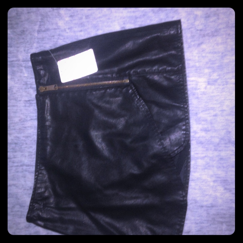 Free People leather skirt , has boy shorts built in that fit like a gem !